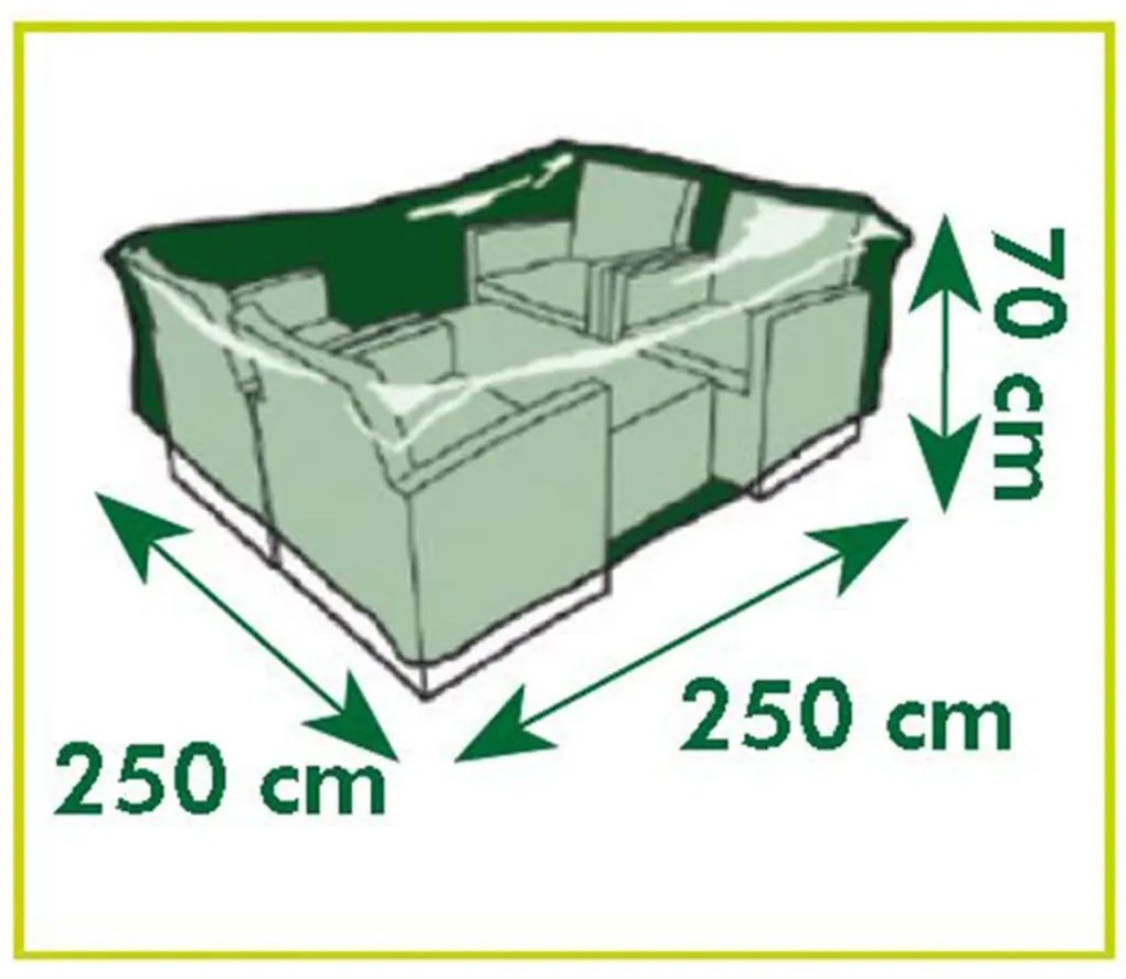 Nature Κάλυμμα Επίπλων Κήπου για Χαμηλό Τραπέζι/Καρέκλες 250x250x70 εκ
