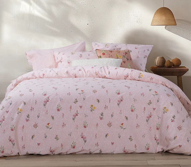 Σετ Παπλωματοθηκη Υπερδιπλη Plant PINK 240Χ230 Nef-Nef Homeware