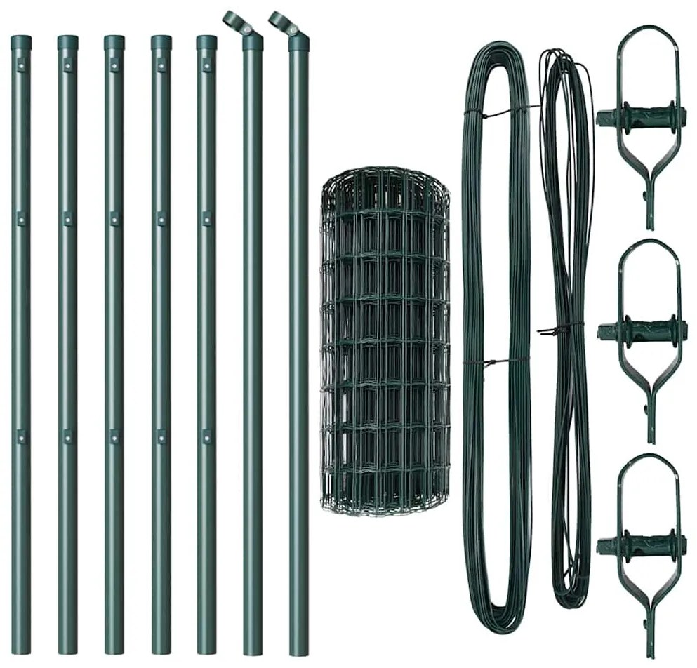 vidaXL Τεντώτο με στήριγμα Πράσινο 0,4 x 10 μ Χάλυβας και PVC