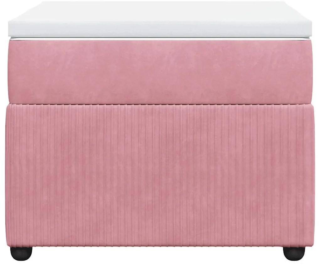 vidaXL Κρεβάτι Boxspring με Στρώμα Ροζ 90x190 εκ. Βελούδινο