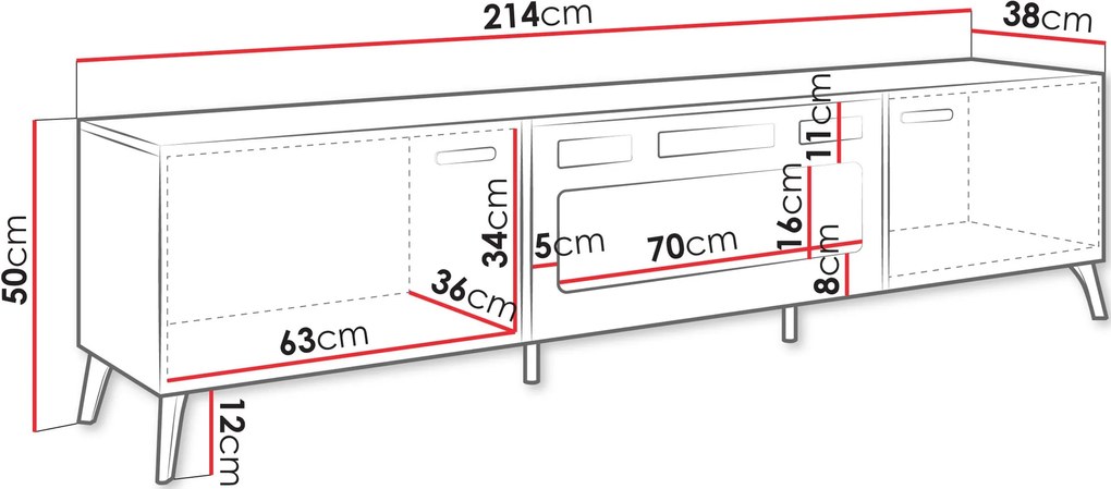 Έπιπλο τηλεόρασης Picru 2D EF plus-Leuko Gualistero