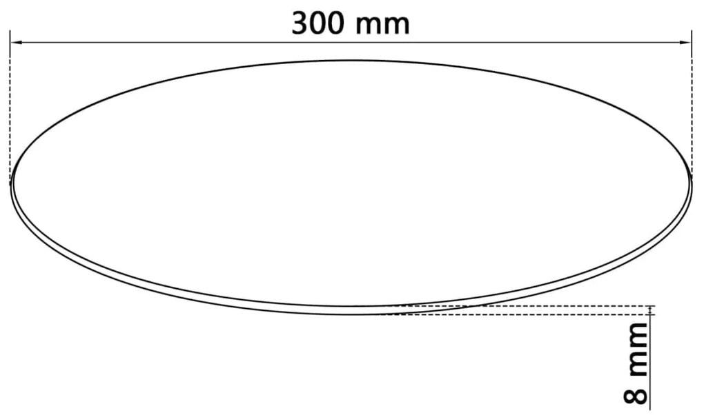 vidaXL Επιφάνεια Τραπεζιού Στρογγυλή 300 χιλ. από Ψημένο Γυαλί
