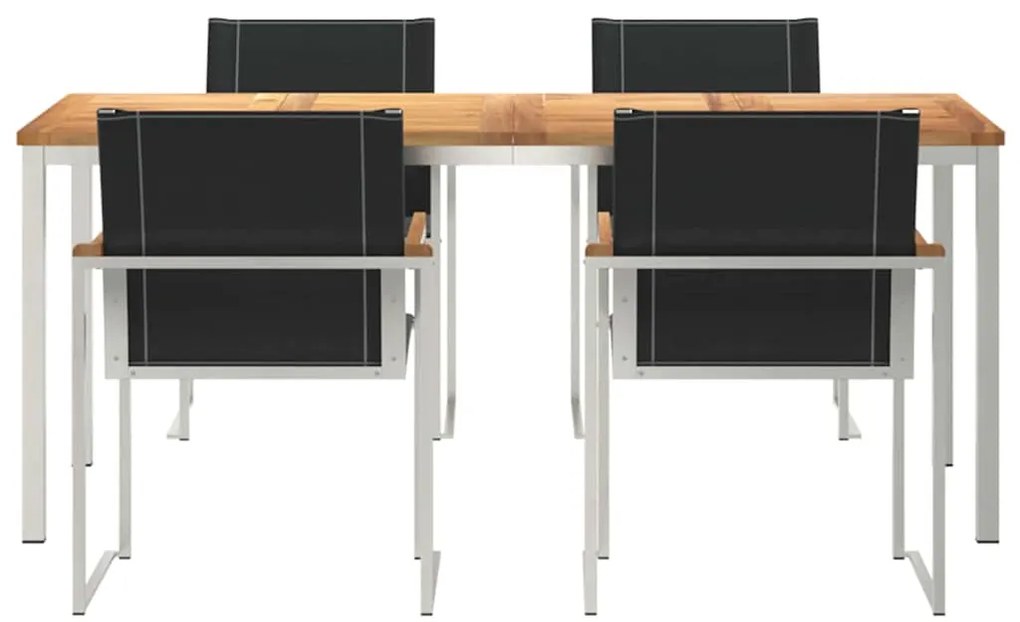 vidaXL Σέτ φαγητού για κήπο 5 pcs Καφέ Στερεό Ξύλο Ακακίας