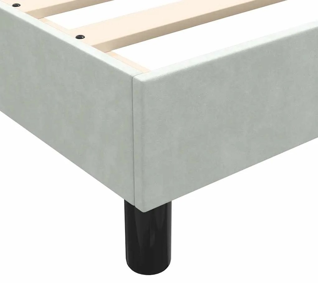 Box Spring κρεβάτι με στρώμα ανοιχτό γκρι 80x220 cm Βελούδινο 3317883