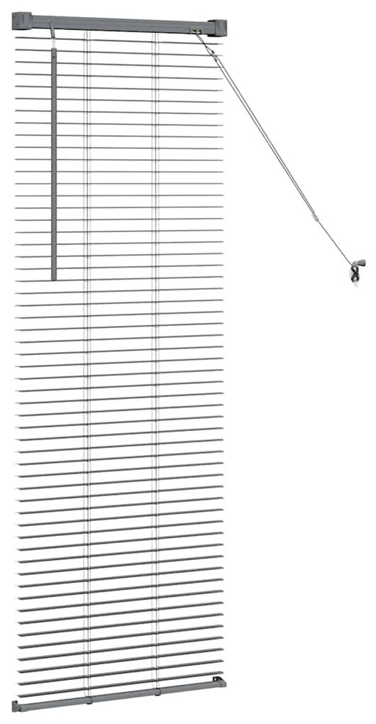 vidaXL Ρολό Παραθύρου με κουρτίνες Σκούρο γκρι Αλουμίνιο