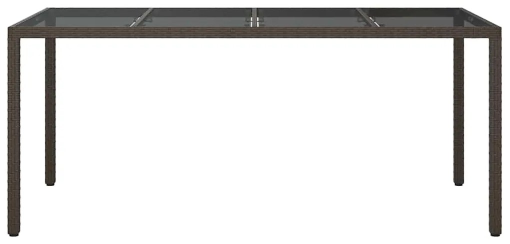 vidaXL Τραπέζι Κήπου για Φαγητό Καφέ 190 x 90 x 75 cm Πολυ ράταν
