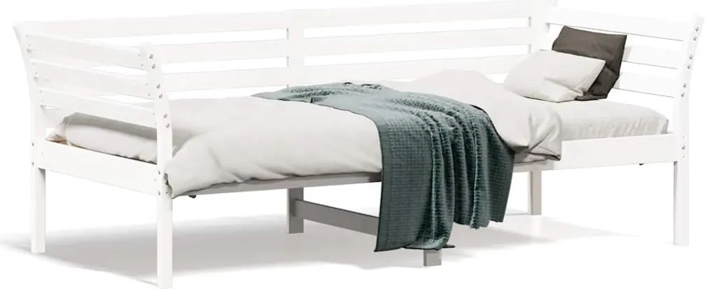 vidaXL Κρεβάτι ημέρας χωρίς στρώμα Λευκό 75x190 cm Στερεό ξύλο πεύκο