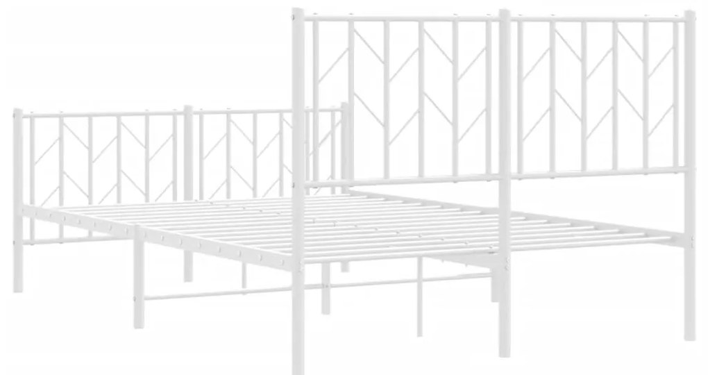 Πλαίσιο Κρεβατιού με Κεφαλάρι/Ποδαρικό Λευκό 120x190εκ. Μέταλλο