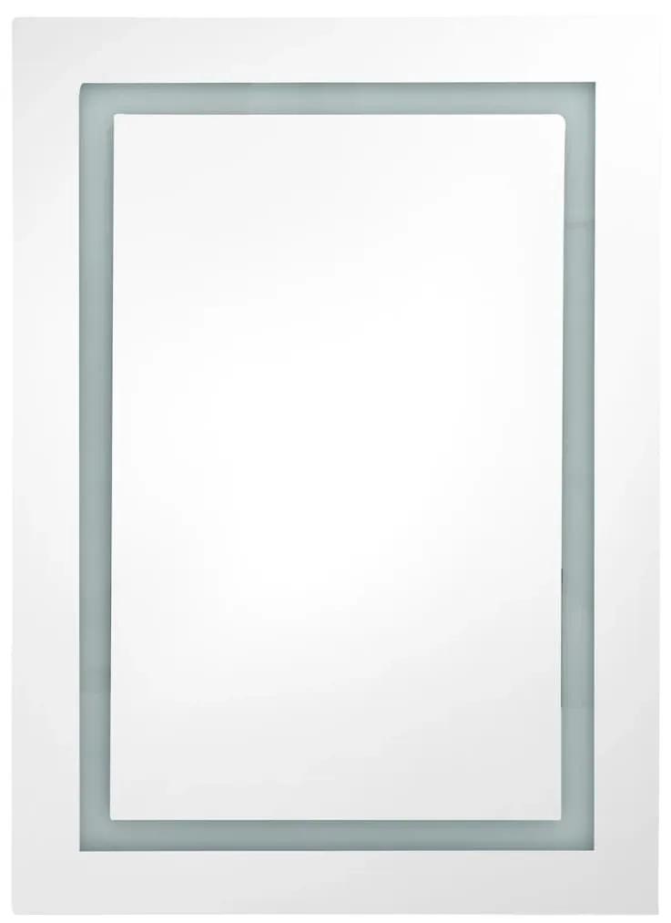 vidaXL Καθρέφτης Μπάνιου με Ντουλάπι & Φωτισμό LED Γκρι 50x13x70 εκ.