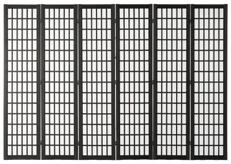 VEVOR Room Divider Japanese Wall Divider 4 Pane for Room Separation (Black)