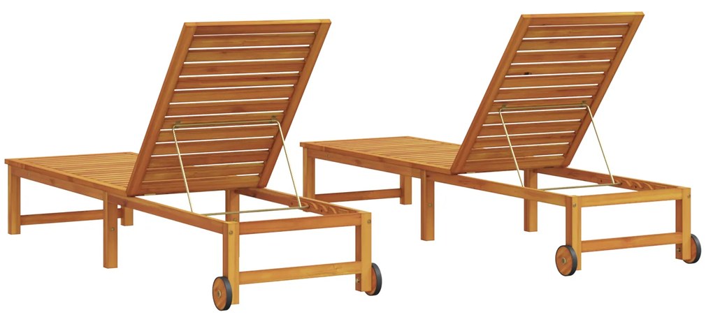 vidaXL Ξαπλώστρα 2 pcs Καφέ 53 x 202 x 89εκ Μασίφ ξύλο ακακίας