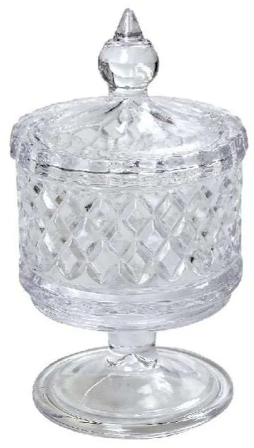 Φοντανιέρα Με Πόδι Και Καπάκι ORT131 8x8x12cm Clear Espiel Glass
