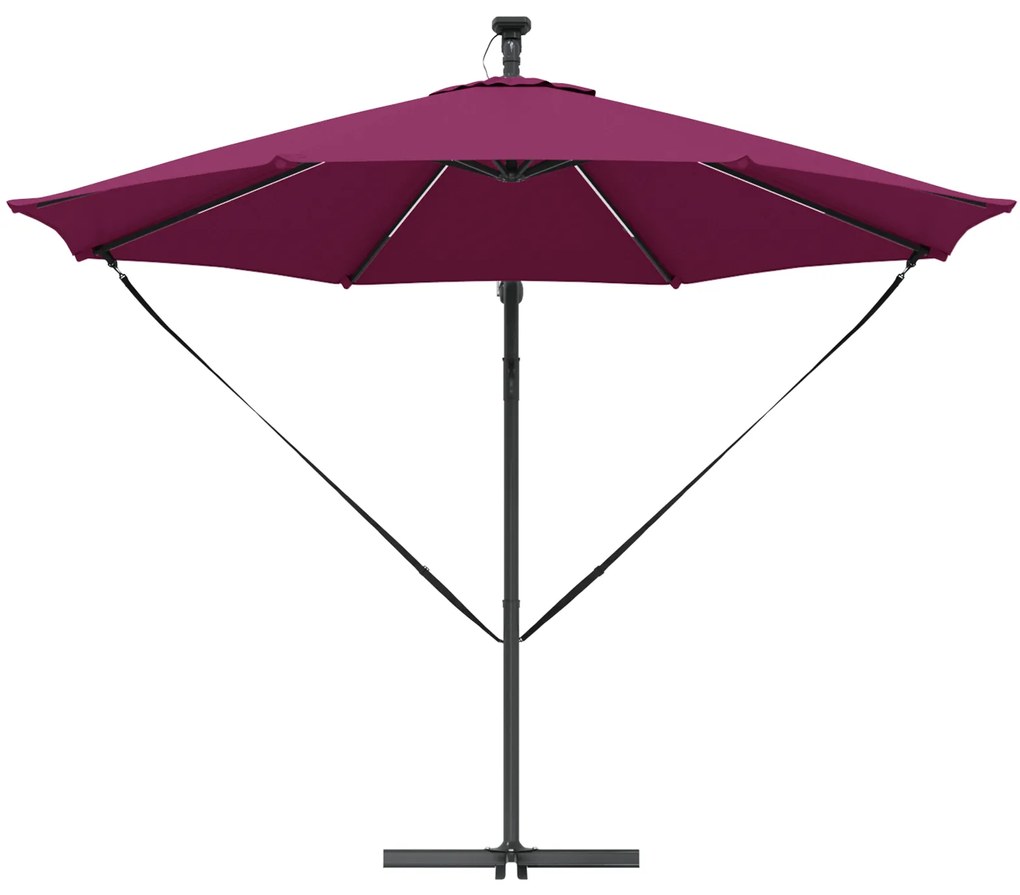 vidaXL Ομπρέλα Cantilever Banana Μπορντό 294 x 294 x 248 cm