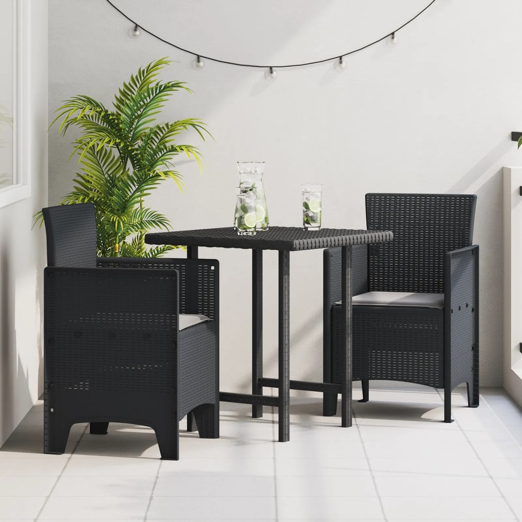 vidaXL Καρέκλες Κήπου με Μαξιλάρια 2 pcs Ανθρακί 53 x 49 x 85 εκ.