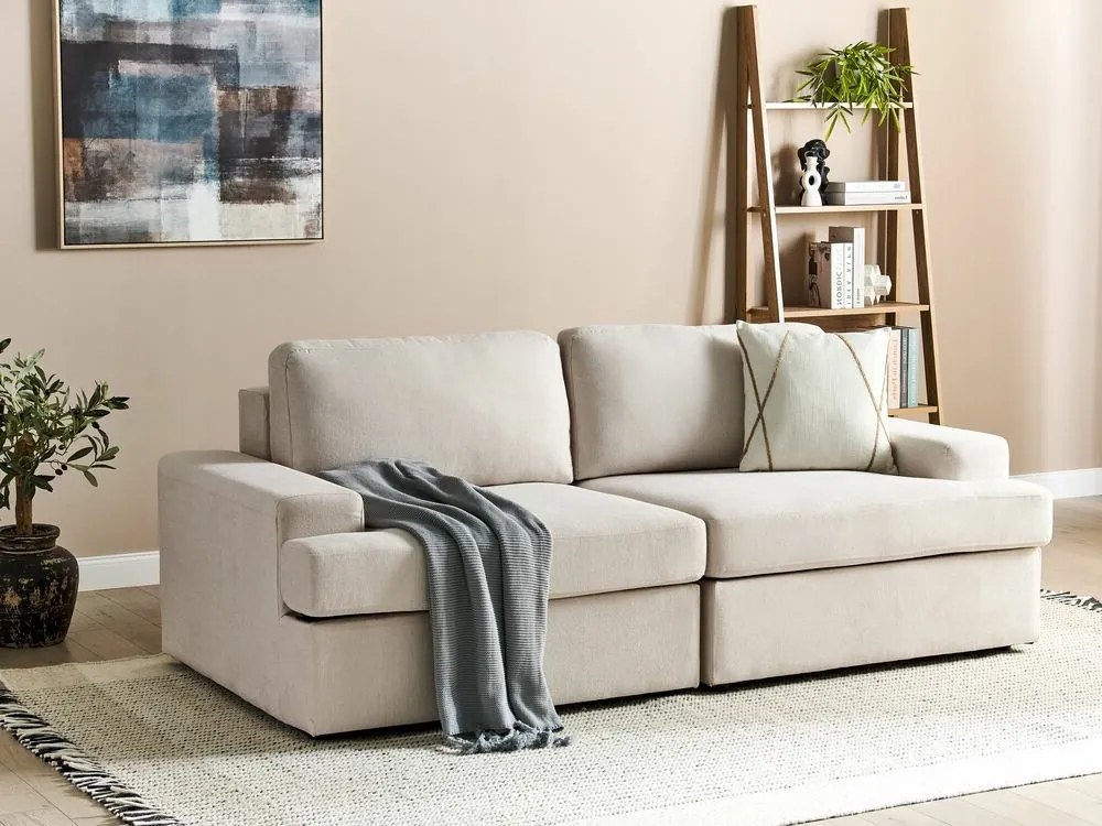 Καναπές Berwyn 1690, Beige, 208x112x86cm, Πόδια: Πλαστική ύλη,Ευκάλυπτος