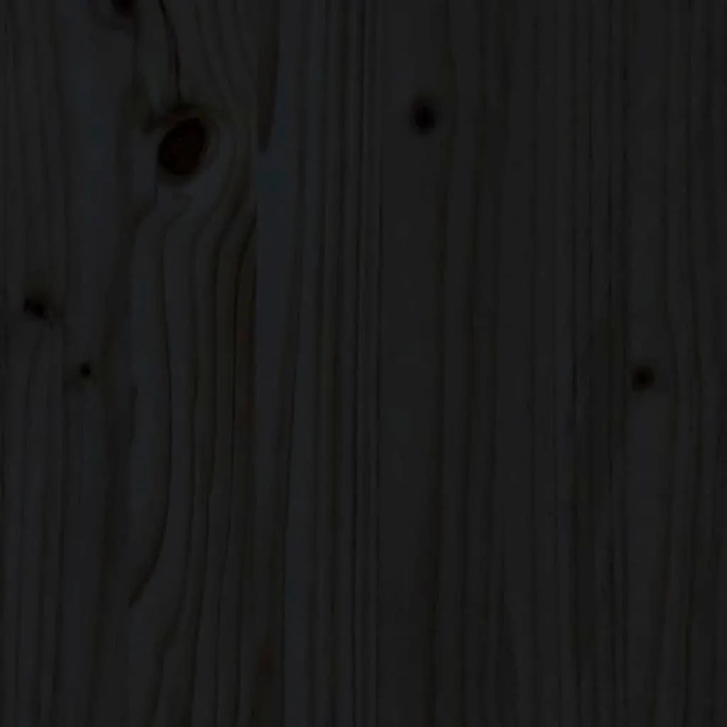 Ντουλάπι Ψηλό Μαύρο 60x40x120 εκ. από Μασίφ Ξύλο Πεύκου - Μαύρο