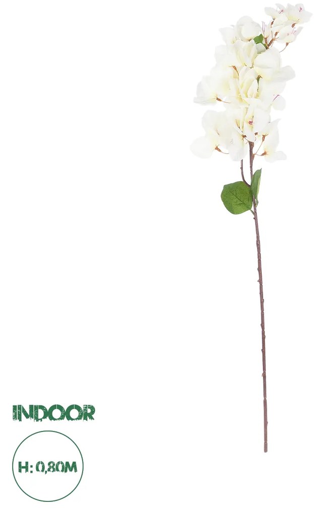 GloboStar® Artificial Garden BOUGAUVILLEA BRANCH 20659 Τεχνητό Διακοσμητικό Κλαδί Μπουκανβίλιας Λευκή Y80cm