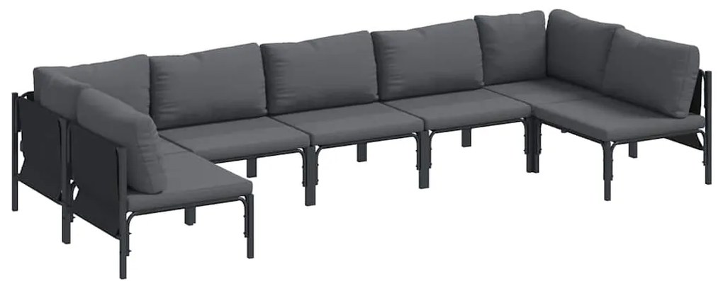vidaXL Σετ Καναπέ Κήπου 7 pcs Ανθρακί Ατσάλι