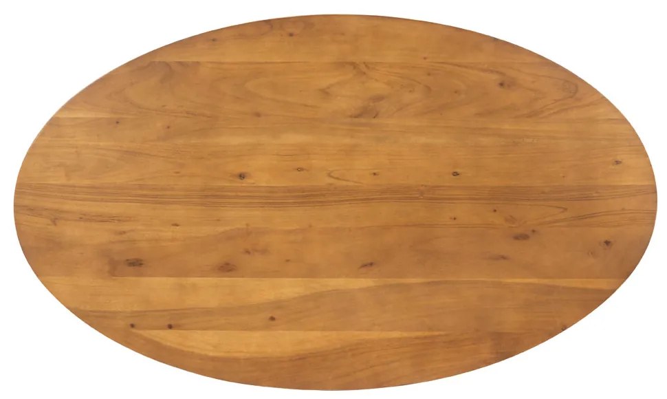 OVO COFFEE TABLE ΦΥΣΙΚΟ ΜΑΥΡΟ 121x71xH44cm - 04-1054