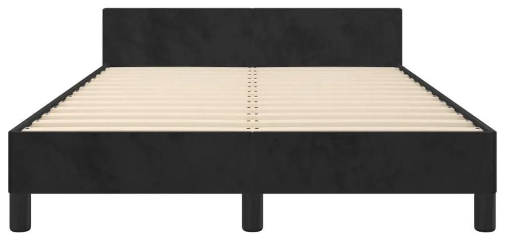 Πλαίσιο Κρεβατιού με Κεφαλάρι Μαύρο 120 x 190 εκ Βελούδινο - Μαύρο