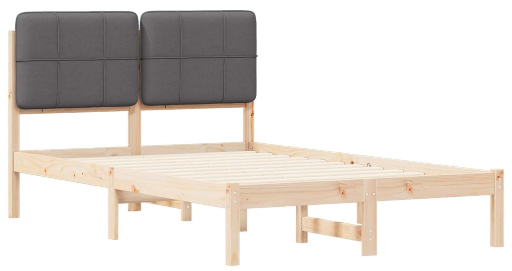 vidaXL Σκελετός Κρεβατιού με Επενδεδυμένο Κεφαλάρι Σκούρο Γκρι