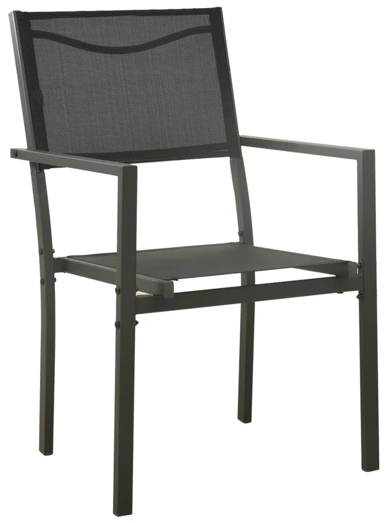 vidaXL Σετ Τραπεζαρίας Κήπου 3 Τεμαχίων Μαύρο από Ατσάλι &amp; Textilene