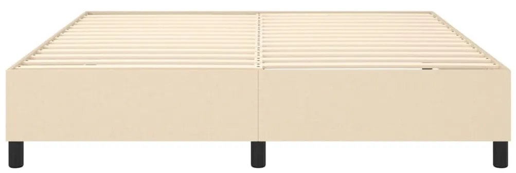 vidaXL Σκελετός Κρεβατιού Χωρίς Στρώμα Κρεμ 160x200 εκ. Υφασμάτινο