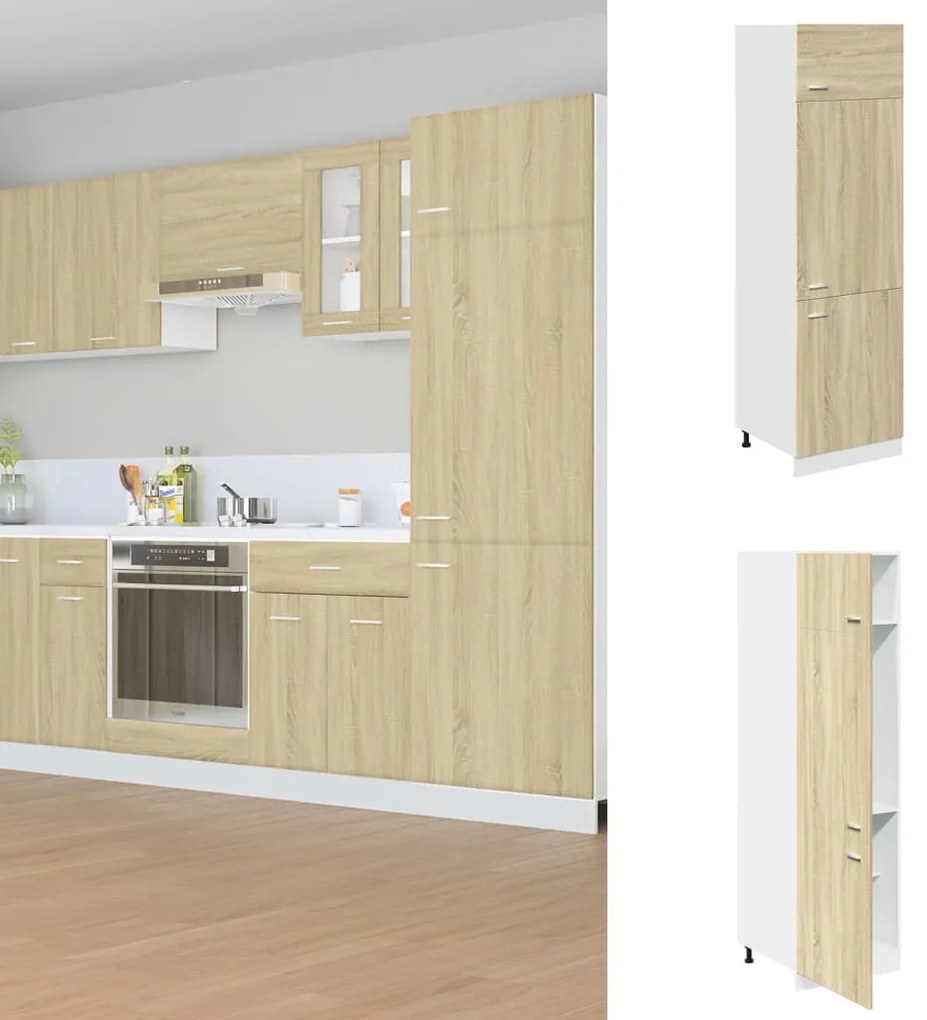 Ντουλάπι Ψυγείου "Lyon" Sonoma Δρυς 60x57x207 εκ. από Τεχνητό Ξύλο