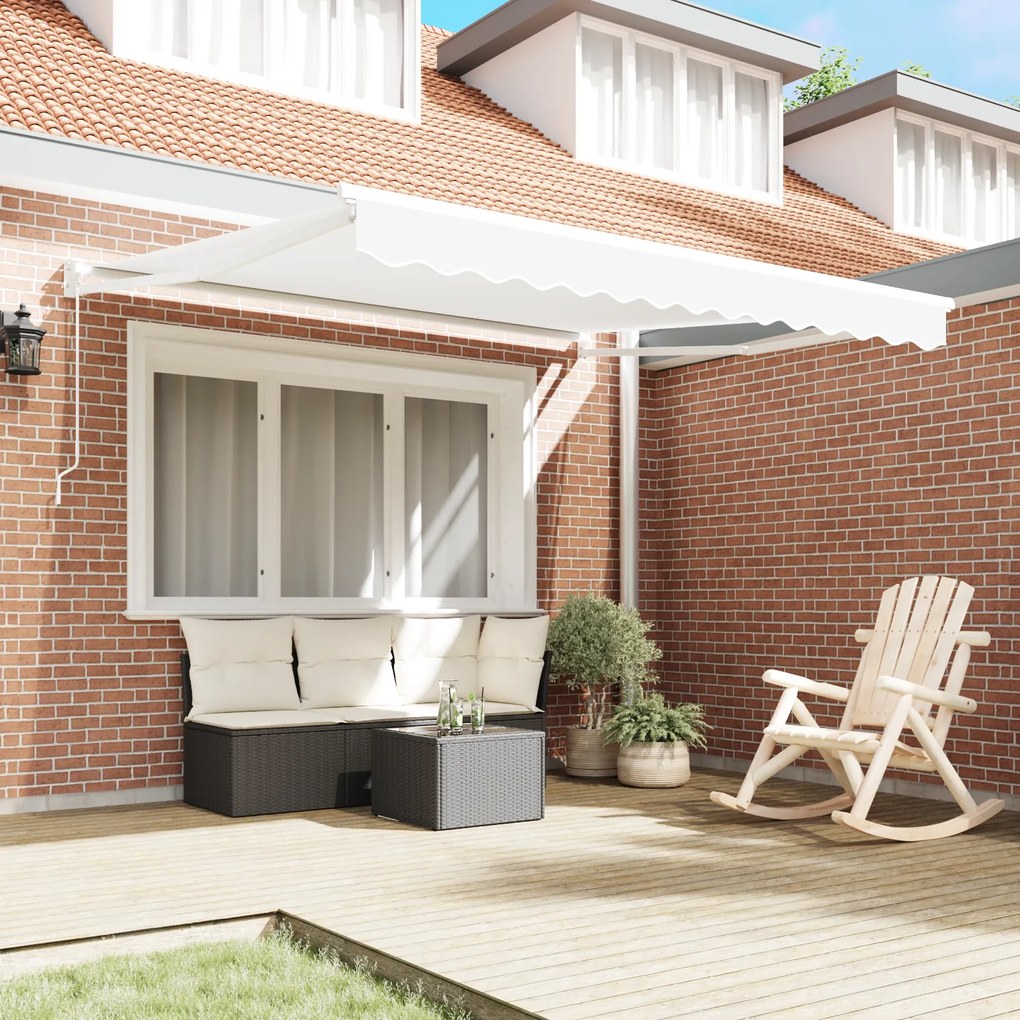 vidaXL Ανασυρόμενη Τέντα Λευκή 350x250 cm