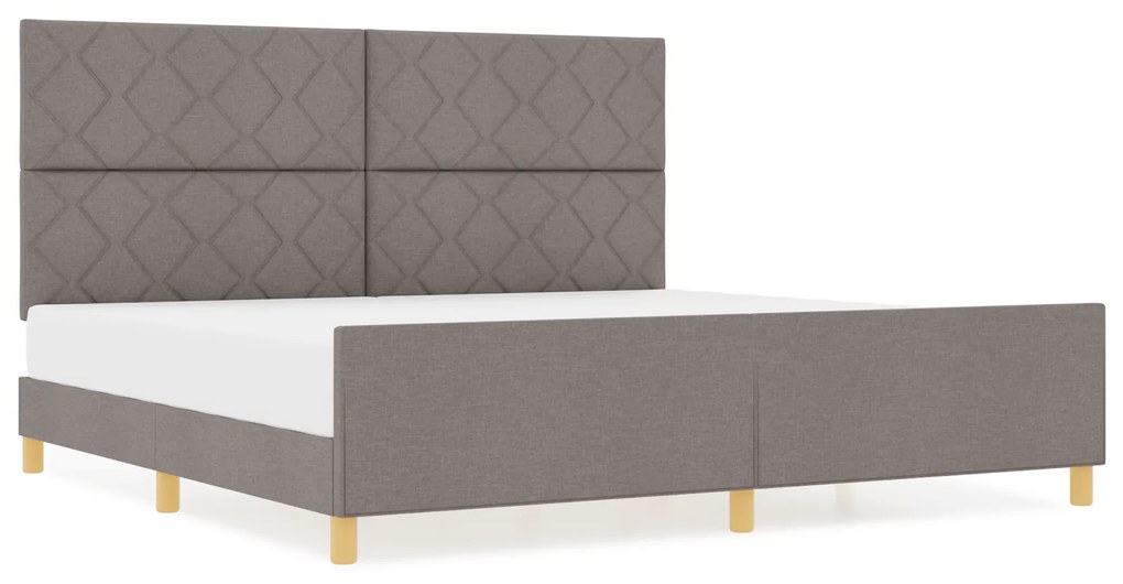 vidaXL Σκελετός Κρεβατιού με κεφαλάρι Taupe 200 x 200 cm ύφασμα