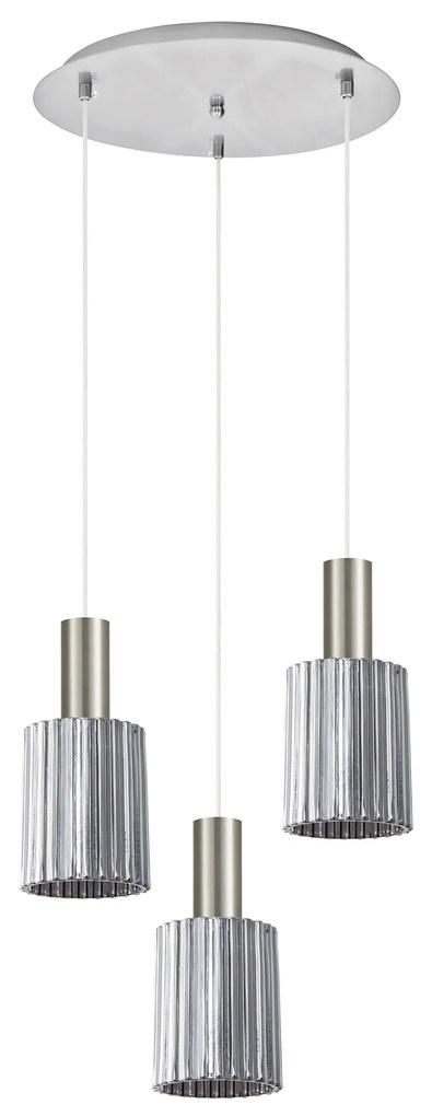 Φωτιστικό Οροφής  SE21-NM-4-GL1-3NM ADEPT TUBE Nickel Matt Pendant Smoked Glass+ - 77-8396 - 51W - 100W - 77-8396