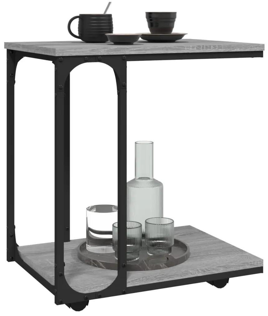 Βοηθητικό Τραπέζι με Ρόδες Γκρι Sonoma 50x35x55,5 εκ Επεξ. Ξύλο - Γκρι