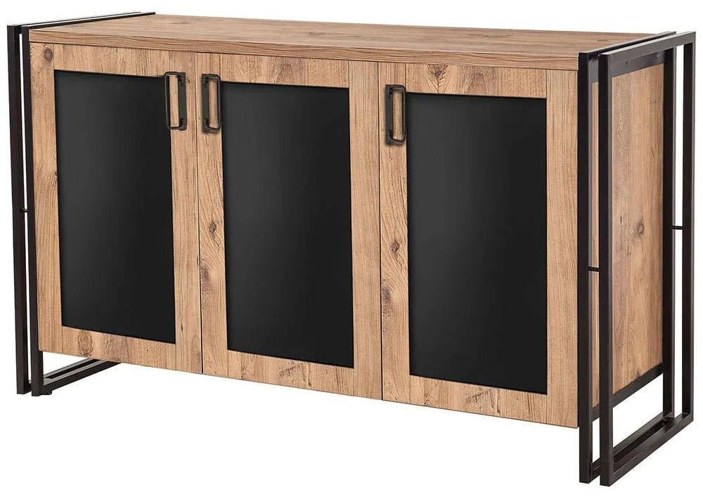 Μπουφές Arcas Freda 863SPH5111 140x45x80cm Pine-Black Μελαμίνη,Μέταλλο