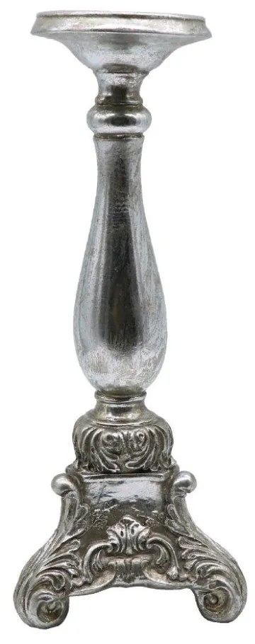 Κηροπήγιο Gabi 020789 D12xH32cm Silver Polyresin