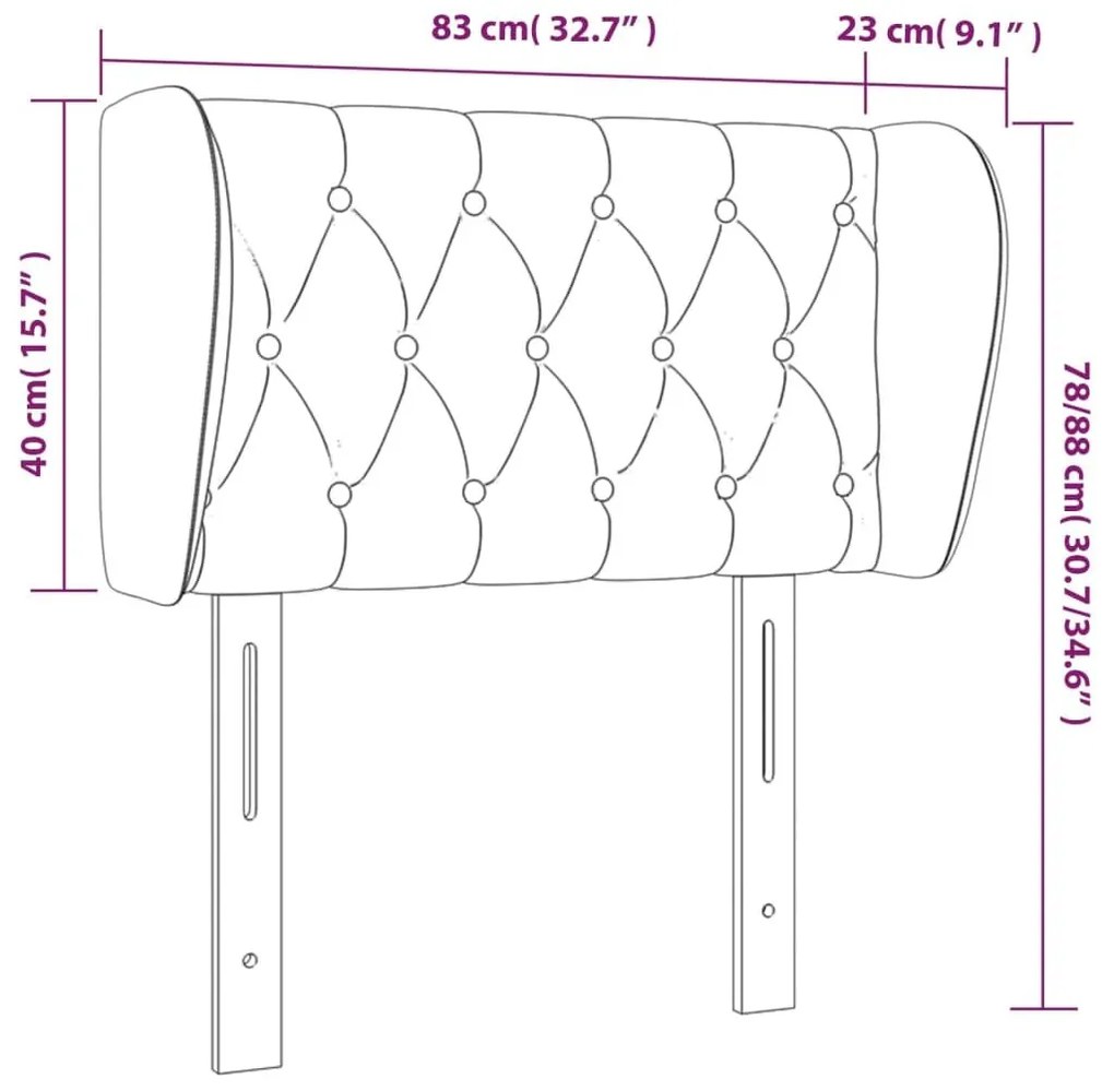 Κεφαλάρι με Πτερύγια Σκούρο Πράσινο 83x23x78/88 εκ. Βελούδινο - Πράσινο