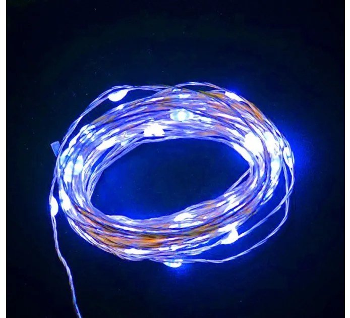 Λαμπάκια 100 Micro LED με Πρόγραμμα και Σταθερά Ασημί Σύρμα Μπλε IP44 30-149 Lumen-30-149-Ασημί 30-149