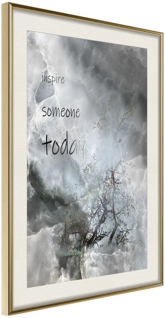 Αφίσα - Inspire Someone - 20x30 - Χρυσό - Με πασπαρτού