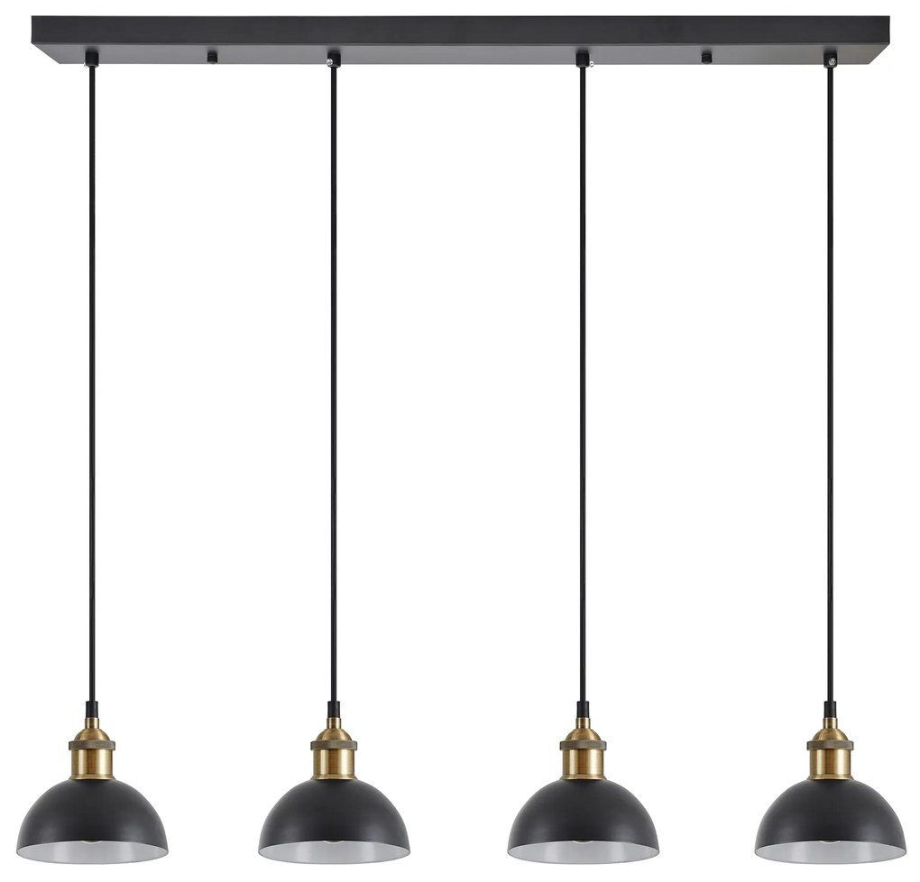 SE21-BR-10-4BL-MS3 MAGNUM BRONZE Black Metal Shade Pendant+