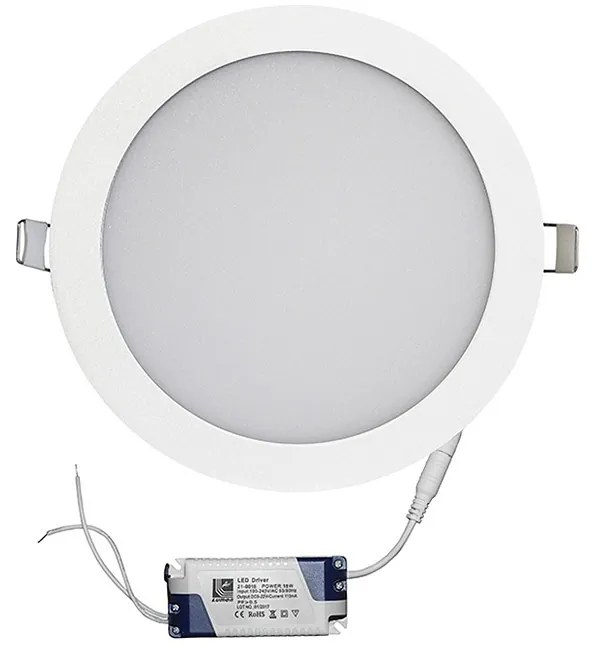 Adeleq Led Φωτιστικό Ψευδοροφής Αλουμινίου Στρογγυλό 18W 4000K 120ο Λευκό 21-018101