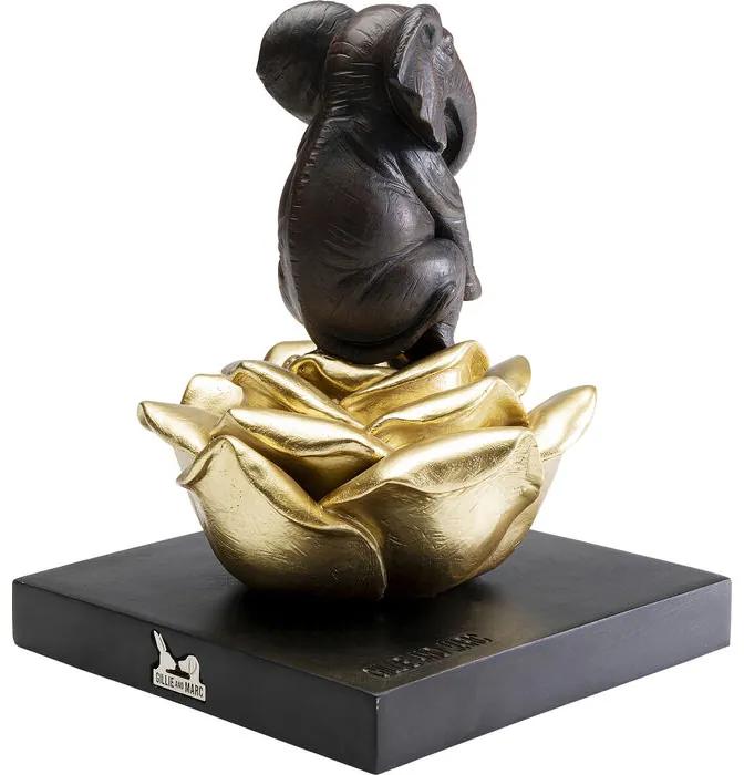 Διακοσμητικό Επιτραπέζιο Blossom Elephant Μαύρο/Χρυσό 18x18x22εκ. - Μαύρο