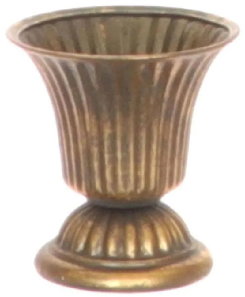 Βάζο Με Πόδι 012.862245021 9x9,5cm Μεταλλικό Antique Gold Metal