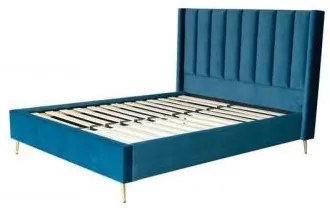PASSION  Κρεβάτι Διπλό για Στρώμα 160x200cm, Ύφασμα Velure Απόχρωση Μπλε Ε8803,3