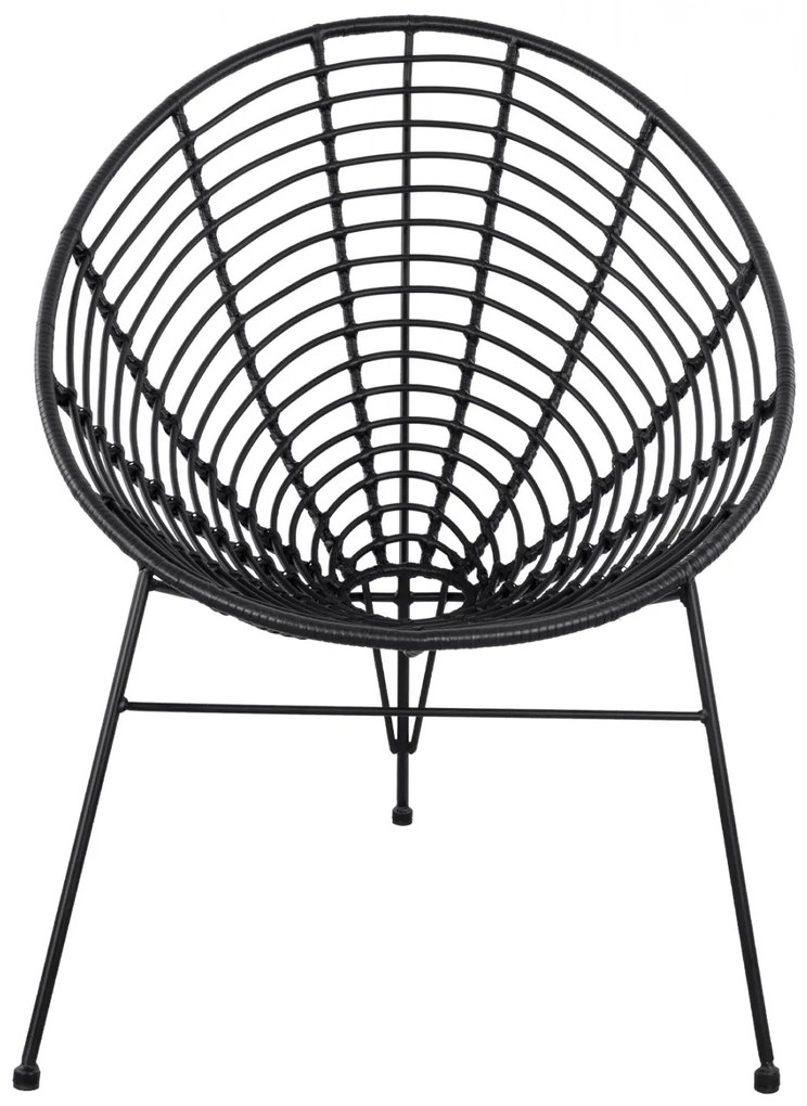 Καρέκλα - Πολυθρόνα ALLEGRA C5458.02 Μεταλλική με Wicker Μαύρο Τύπου Φωλιά 73x83x86Υ εκ. 73x83x86 εκ.