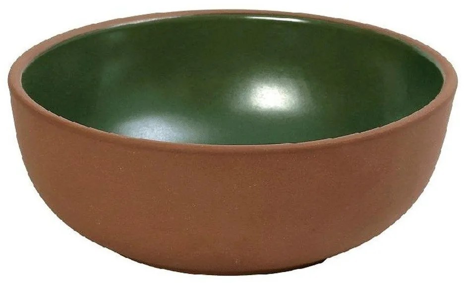 Μπωλ Σερβιρίσματος Aida HEV101K6 18x7cm Green-Brown Espiel Πηλός