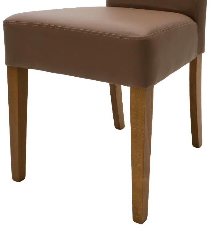 Καρέκλα Ditta pakoworld PU ανοικτό καφέ-πόδι μασίφ ξύλο καρυδί - Ξύλο - 047-000032