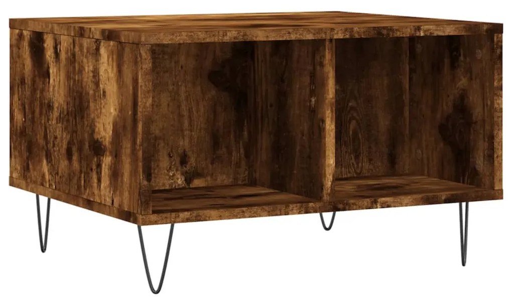 vidaXL Τραπεζάκι Σαλονιού Καπνιστή Δρυς 60x50x36,5εκ. Επεξεργασμ. Ξύλο