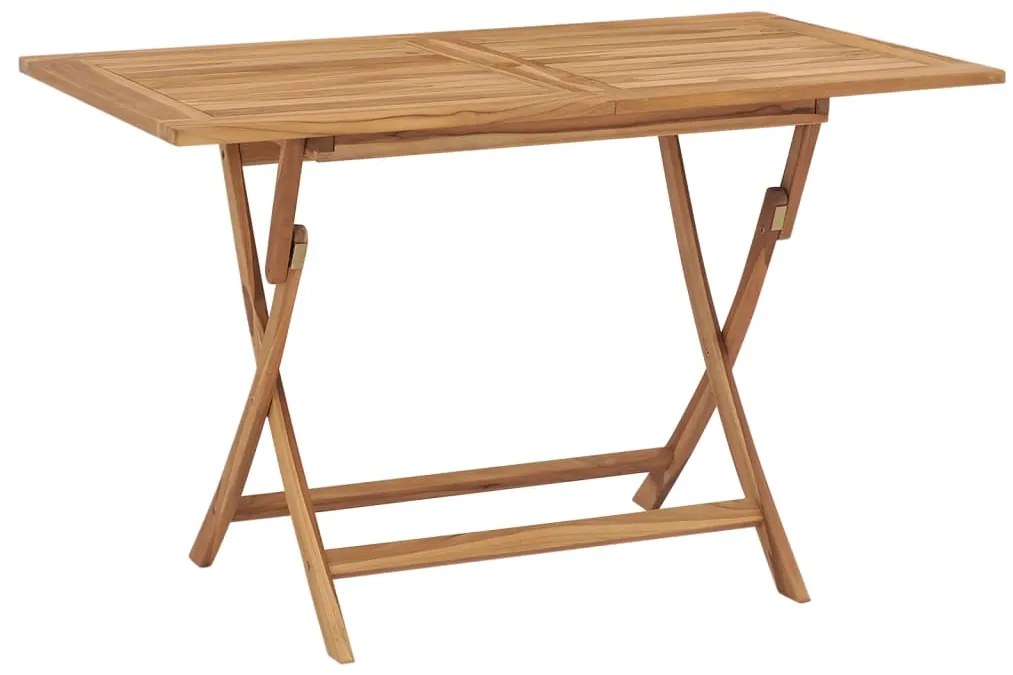 vidaXL Τραπέζι Κήπου Πτυσσόμενο 120 x 70 x 75 εκ. από Μασίφ Ξύλο Teak