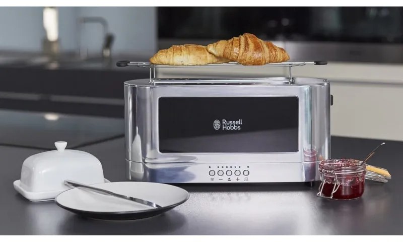 Τοστιέρα Elegance της Russell Hobbs 23380-56, 1420W, 2 φιλέτα, 6 μοίρες, Lift & Look, Inox/μαύρο
