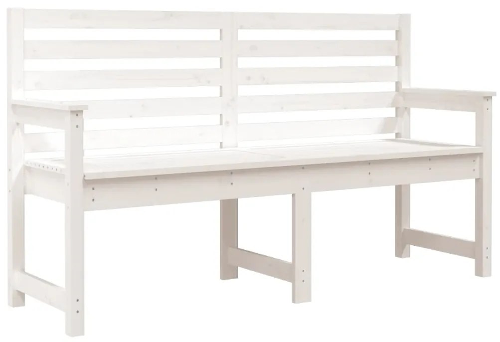 vidaXL Παγκάκι Κήπου Λευκό 159,5 x 48 x 91,5 εκ. από Μασίφ Ξύλο Πεύκου