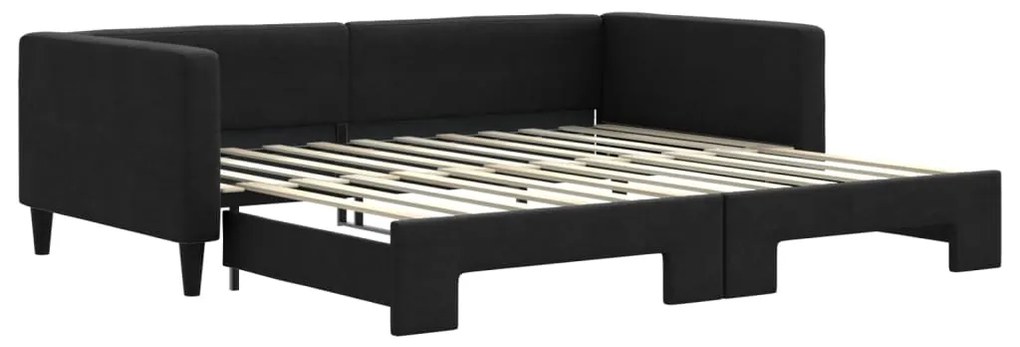 vidaXL Καναπές Κρεβάτι Συρόμενος Μαύρος 100 x 200 εκ. Υφασμάτινος